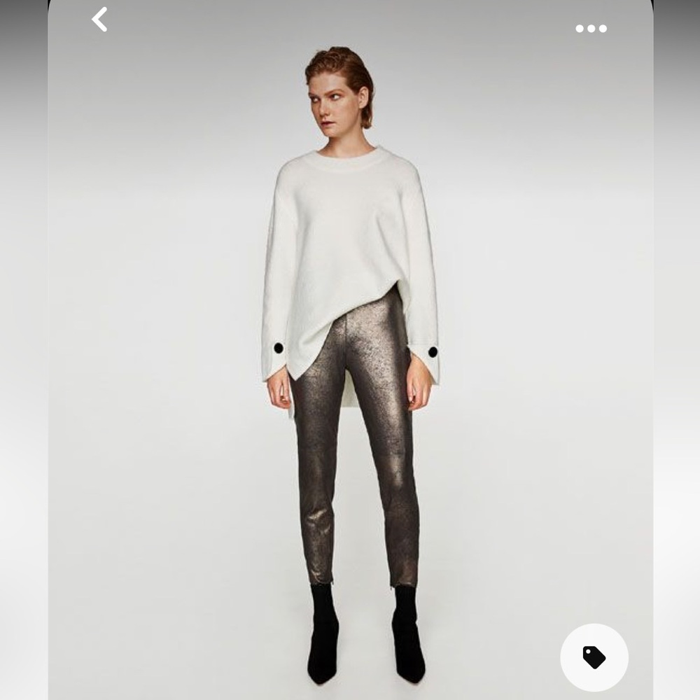Mettalic Suede-like Leggings